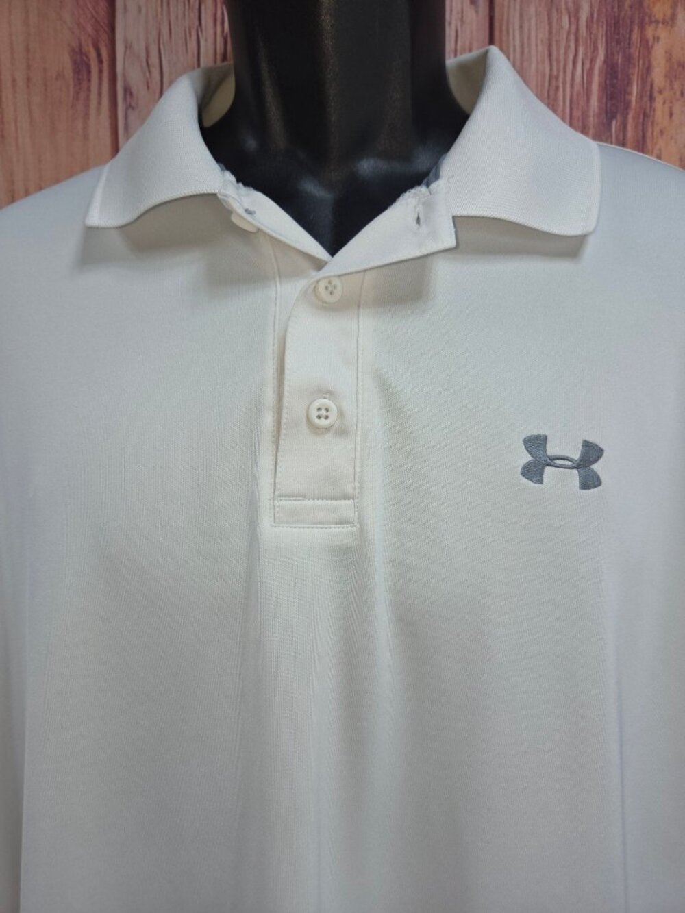 Under Armour White HeatGear Polo Shirt XL Loose Fit - Picture 2 of 6